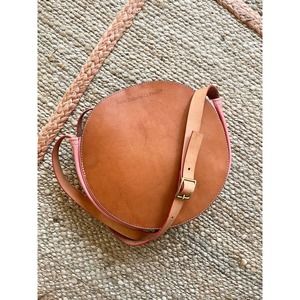 JULIA GABRIEL STUDIO Pink Circle Crossbody Bag Leather Purse Vachetta